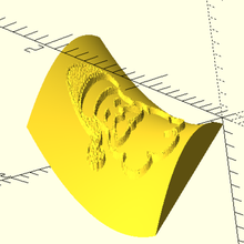 envelopper l'image de la surface courbe openscad art png python les mathématiques l'art 3d print model - Mito3D