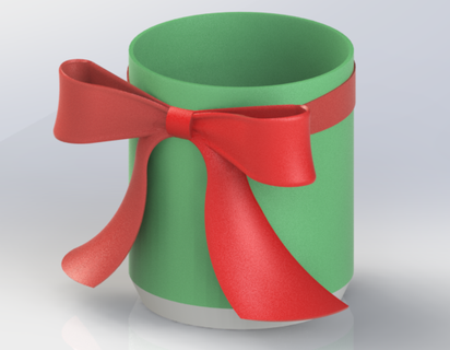 wrapped ribbon planter holiday vibe art pot plants christmas cristmx gift bow inhouse print easy unique special stl 3d model prusa ender 3 3d print model - Mito3D