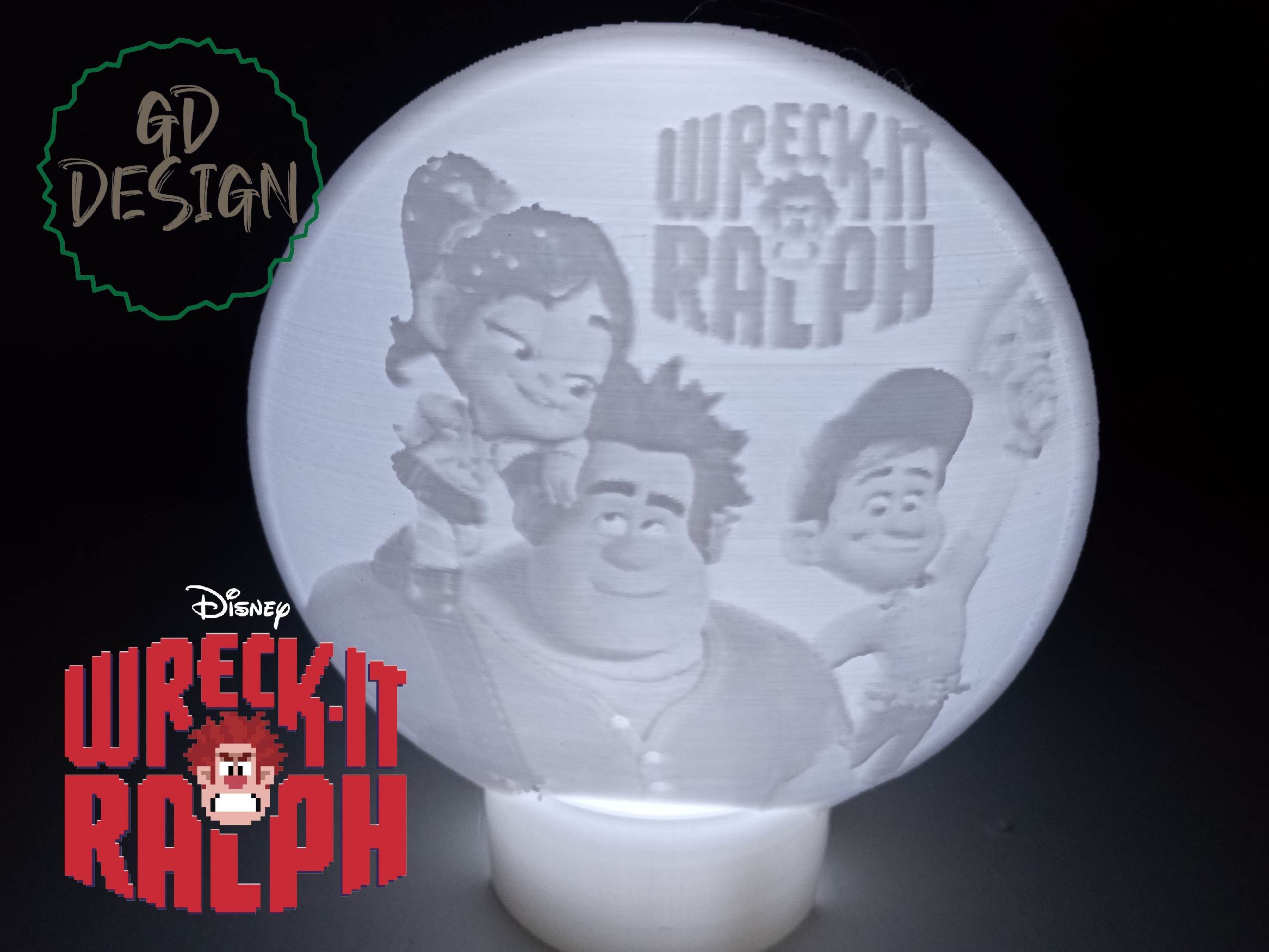 enkaz Ralph ışık çeşitli it Disney dekor tealight çocuklar gece lambası 3D print model - Mito3D