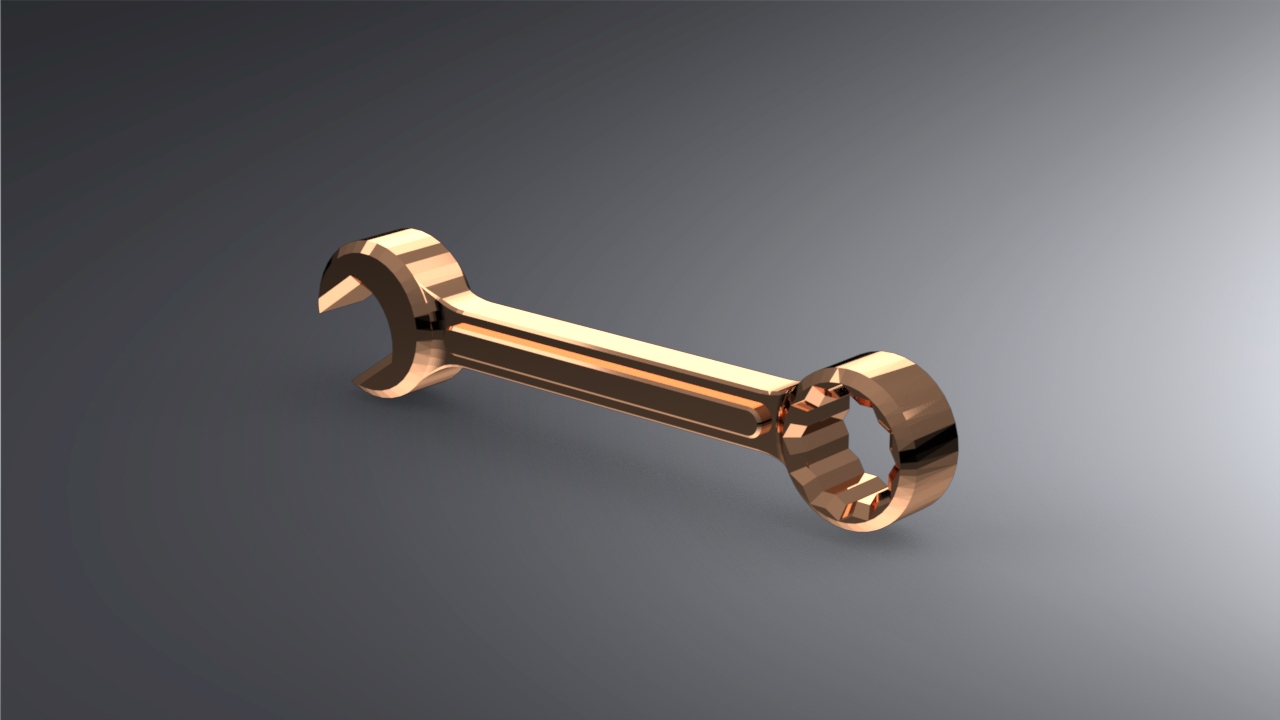 wrench keychain toy small mechanical engineering mechanic 3D print model - Mito3D