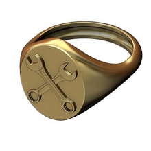 chiave inglese ovale sigillo squillare 3d Stampa modello gioielleria industriale attrezzo argento oro sterlina lusso anello menring stampabile bullone Noce presa 3d print model - Mito3D