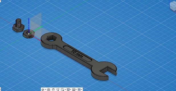 llave inglesa tornillo nuez herramienta 3d print model - Mito3D