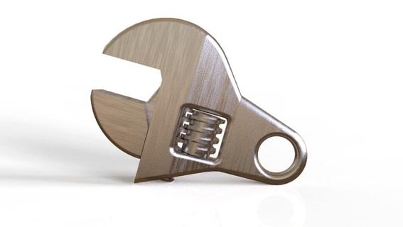 İngiliz anahtarı anahtar yüzük Zincir ingilizce 3d print model - Mito3D
