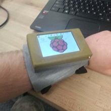 wrist montiert-touch-pi portable raspberry pi a+ gadget computer 3d print model - Mito3D