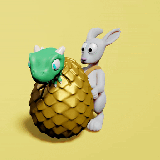 wrong easter egg easterxcults rabbit dragon 3d print model - Mito3D