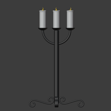 wrought iron candelabra - straight 28mm 3d print model - Mito3D