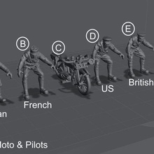 ww1- 28mm moto pilots 6 stl- files pre-supported