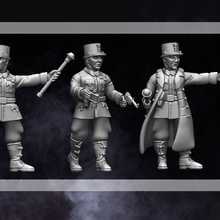 ww1 28mm austro hungarian officers austria hungary army multipose first world war miniatures figurines tabletop wargaming 3d print model - Mito3D