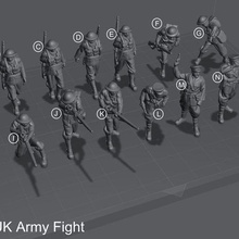 ww1 uk squad - wargame 28mm files pre-supported test printed 3d print model - Mito3D