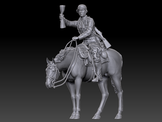 ww2 cavalry capitán juego 1 35 72 16 soldado infantería armado efectivo alemán k98 caballo caballería armero 3d print model - Mito3D