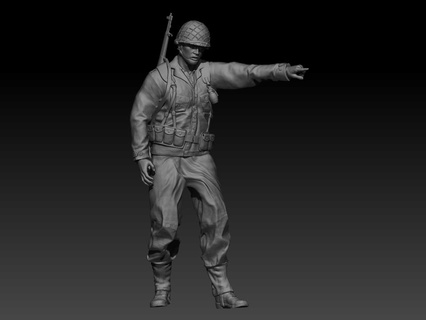 ww2 american infantryman showing way soldier toys figure vietnam war wwii use military ss tiger panther german officer 3d print model - Mito3D