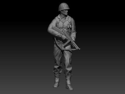 ww2 american infantryman walking thompson soldier toys figure vietnam war wwii use military ss tiger panther german officer 3d print model - Mito3D
