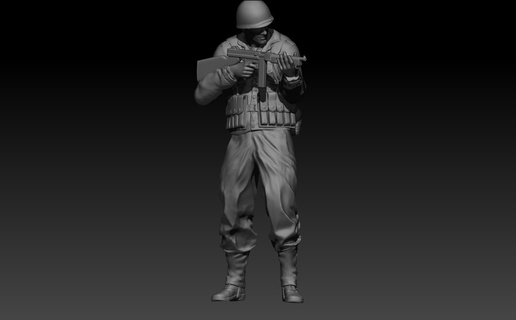 ww2 american soldier pointing Game tiger sherman toys figure vietnam war wwii use military ss panther german officer 3d print model - Mito3D