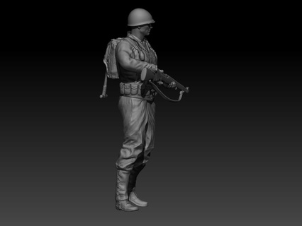 ww2 american soldier rifle dia soldier toys figure vietnam war wwii use military ss tiger panther german officer american ww2  3d print model - Mito3D