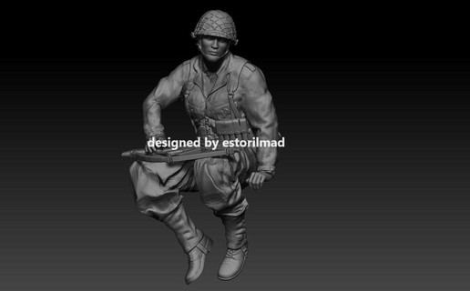 ww2 americano soldado sentado v4 3d print model - Mito3D
