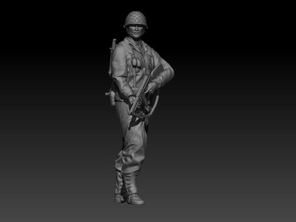 ww2 american soldier w thompson day toys figure vietnam war wwii use military ss tiger panther german officer 3d print model - Mito3D
