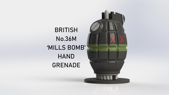 ww2 Britannico no36m mulini bomba mano 3d print model - Mito3D