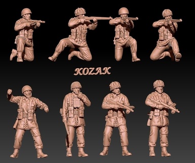 ww2 british paratroopers helmets set 1 Game miniature 3d print model - Mito3D