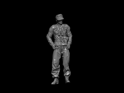 ww2 german tank crew standing pose soldier toys figure vietnam war wwii military officer american paratrooper panzer tiger 3d print model - Mito3D