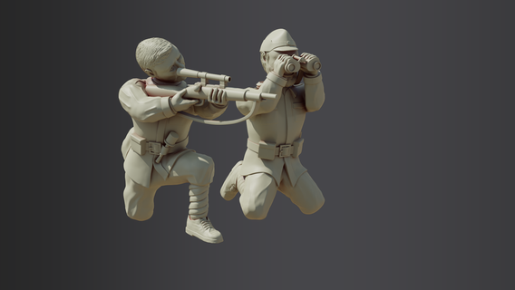 ww2 sniper team 28mm bolt wargaming wargames army 3d print model - Mito3D