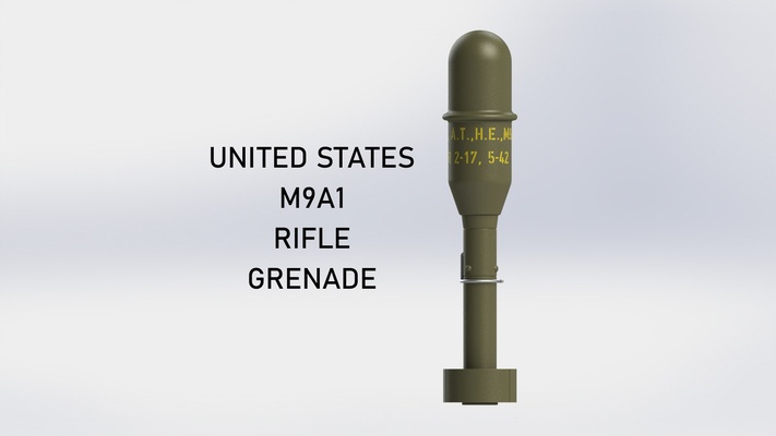 ww2 united states m9a1 rifle grenade korea us british anti-tank heat dummy prop re-enactment airsoft eod larp 3d print model - Mito3D