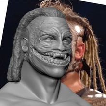 wwe bray wyatt fiend 3d print bust art sculptures head face star celebrity hollywood actor game wrestling statue portrait character people human olympic athlete wrestler 3d print model - Mito3D