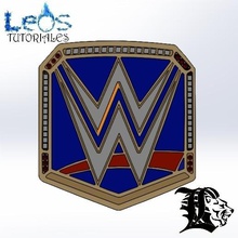 wwe şampiyonu oyun daniel leos leostutorials leosindustries spor logo güreş kemer 3d print model - Mito3D