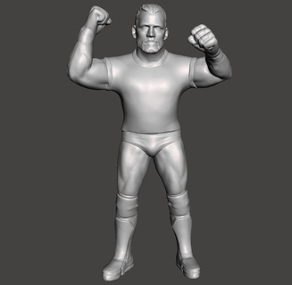wwe wwf ljn style cm punk custom figure wrestling toy sculpture 3d print model - Mito3D