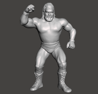 wwe wwf ljn style dr death steve williams custom figure wrestling toy sculpture 3d print model - Mito3D