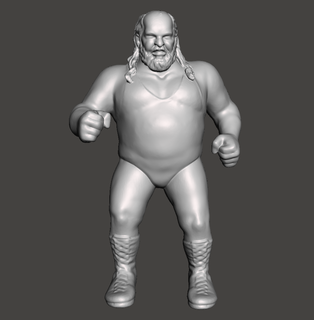 wwe wwf ljn style earthquake custom figure wrestling toy sculpture 3d print model - Mito3D