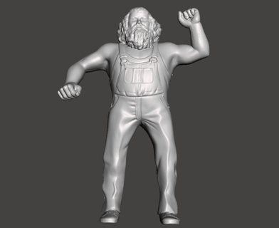 wwe wwf ljn style Hillbilly Jim figure lutte jouet sculpture 3d print model - Mito3D
