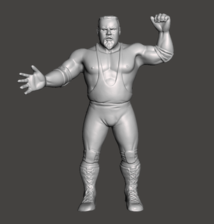 wwe wwf ljn style jim anvil neidhart hart foundation figure wrestling toy sculpture 3d print model - Mito3D