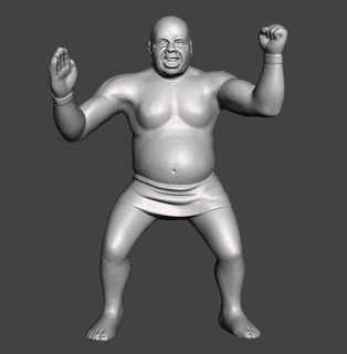 wwe wwf ljn style kamala figure wrestling toy sculpture 3d print model - Mito3D