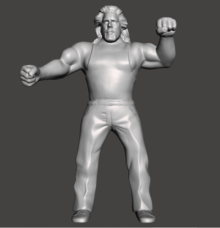 wwe wwf ljn estilo Kevin Nash personalizado figura lucha juguete escultura 3d print model - Mito3D