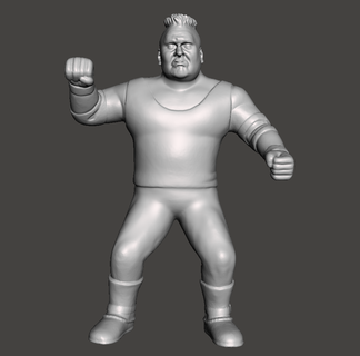 wwe wwf ljn style nasty boys brian knobbs custom figure wrestling toy sculpture 3d print model - Mito3D