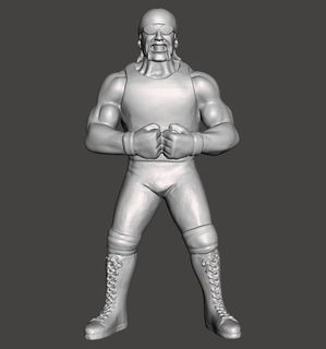 wwe wwf ljn style nwo hollywood Hogan Douane fléchissement sculpter lutte figure jouet ponton sculpture 3d print model - Mito3D