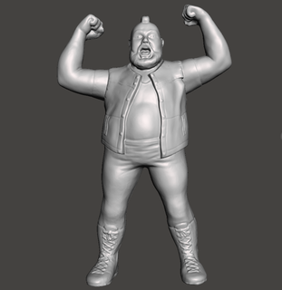 wwe wwf ljn stil adam çete şekil güreş oyuncak heykel 3d print model - Mito3D