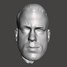 wwe wwf ljn style rvd rob van dam head sculpt wrestling figure toy sculpture 3d print model - Mito3D