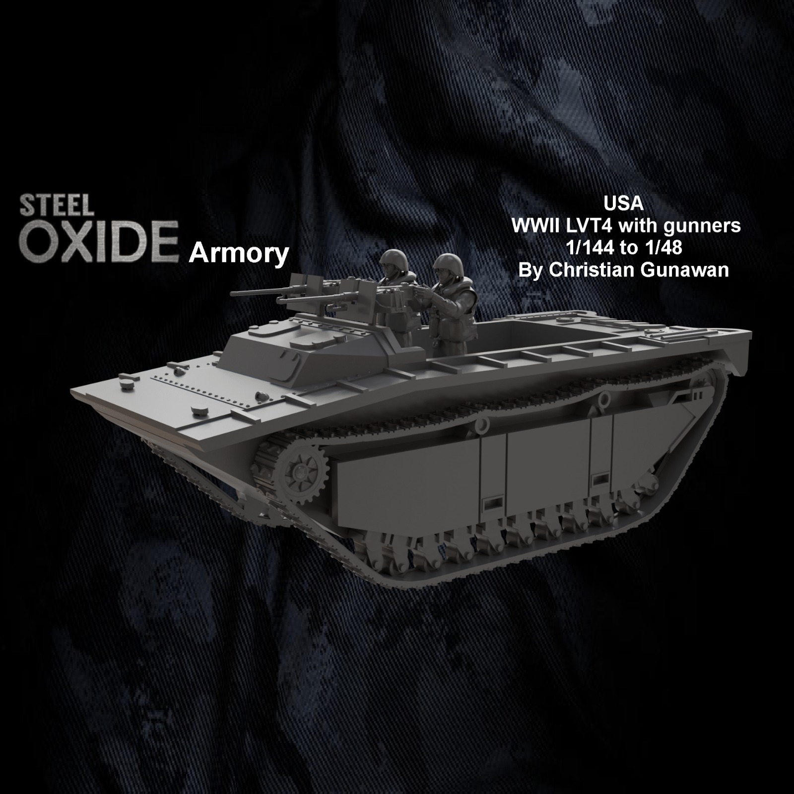 durante seconda guerra mondiale us lvt4 artiglieri uniti d'america usmc pacifico lvt artigliere mondo wargaming 3D print model - Mito3D