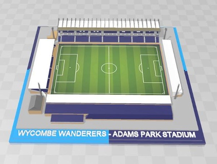 wycombe wanderers - adams park stadium soccer football futebol stadion estadio england league 1 3d print model - Mito3D