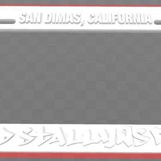 wyld stallyns règle - san dimas en californie cadre de plaque d'immatriculation bill ted art signes logos le projet loi & bill&ted 3D print model - Mito3D