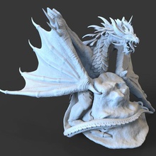 Wyvern miniatura tampo mesa criatura Dragão imprimível warcraft rpg masmorras Dragões 3d print model - Mito3D