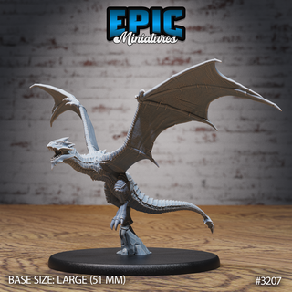 wyvern classic flying dnd miniature tabletop miniatures gaming monster 3d model rpg dndminis stl file epic-miniatures dndminiatures 3dprint 3dminiature printedminis 3dprinting dungeon fantasy roleplaying dragon warrior undead pre-supported 3d print model - Mito3D
