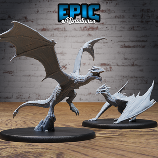 wyvern classic team dnd miniature tabletop miniatures gaming monster 3d model rpg dndminis stl file epic-miniatures dndminiatures 3dprint 3dminiature printedminis 3dprinting dungeon fantasy roleplaying dragon warrior undead pre-supported 3d print model - Mito3D