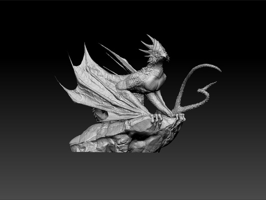 wyvern dragão decoração 3d modelo impressão arte on escrivaninha teste surpreendente animal real beleza lindo brilhante realeza 3d print model - Mito3D