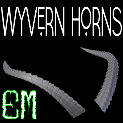 wyvern horns horn accesseries cosplay props decor 3d print model - Mito3D