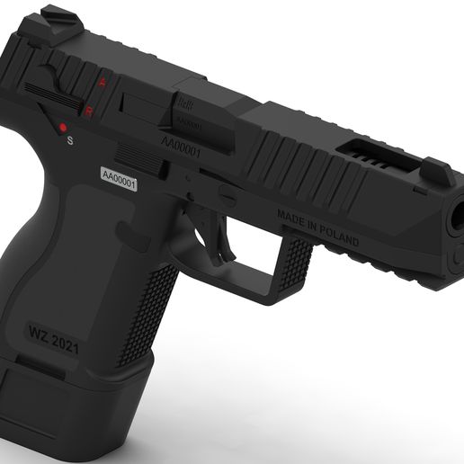 wz 2021a gadget pistola arma fogo bala 9mm glock 17 fps pbr militares 3D print model - Mito3D