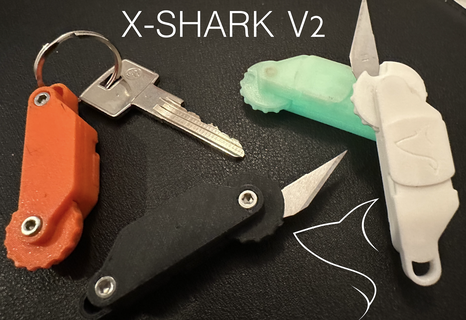 x acto shark v2 Ferramentas chaveiro lâmina faca xacto bisturi cortador 11 xshark 3d print model - Mito3D