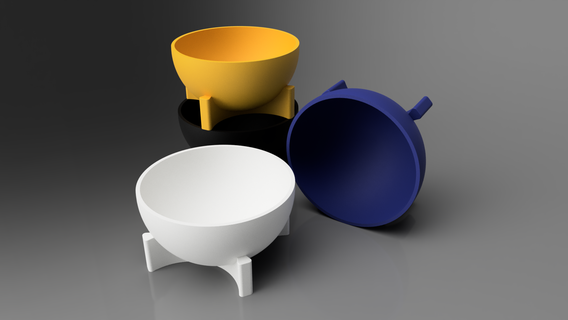 x-bowl bowl food eat eating kitchen round x 3d print model - Mito3D