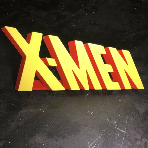 x men 3d logo ghiottone classico cartone animato 3D print model - Mito3D
